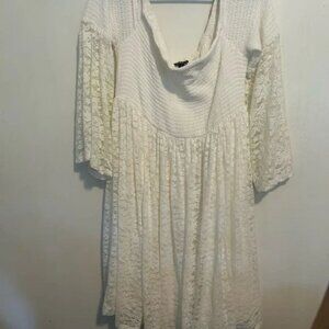Torrid Off Shoulder White Lace Dress